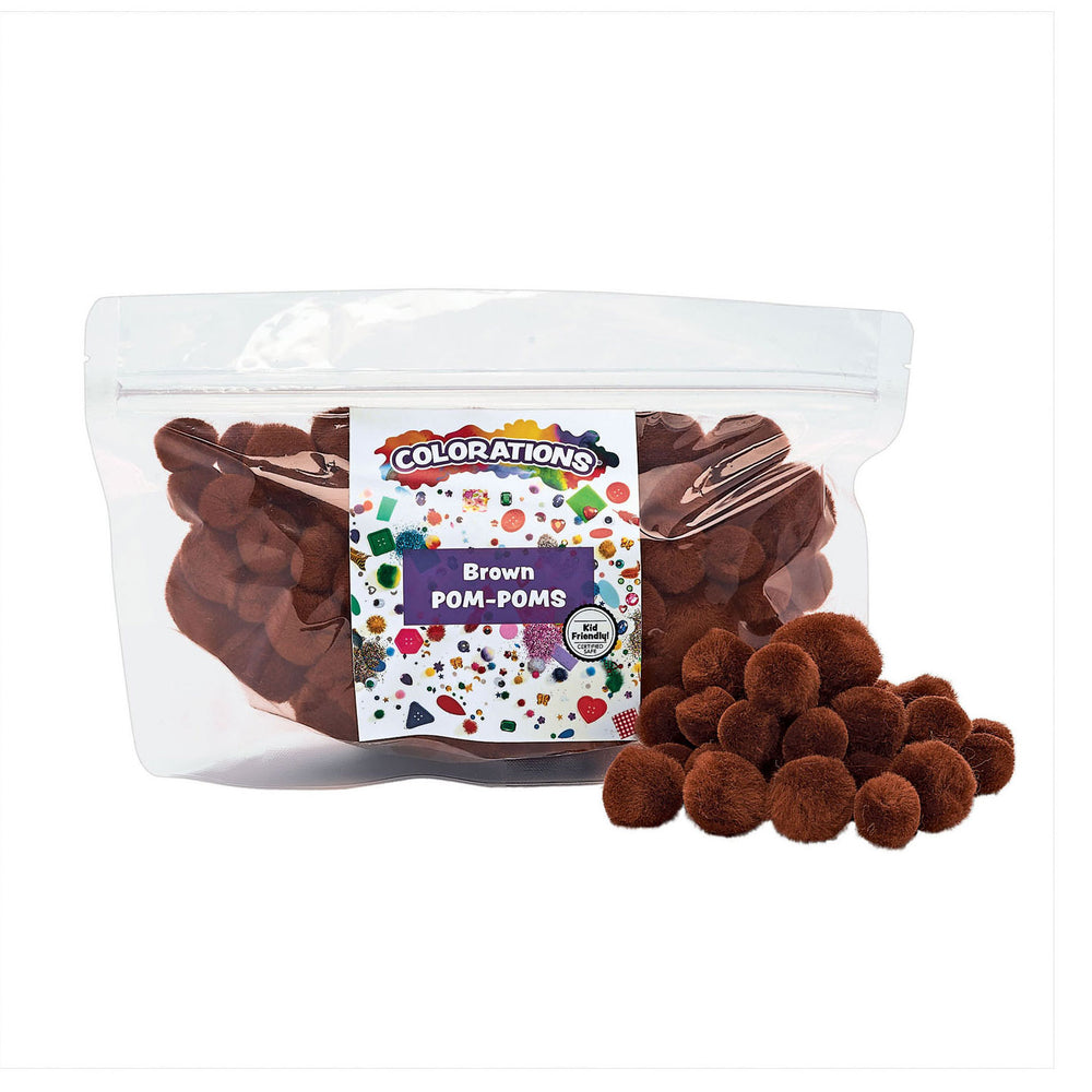 Colorations - pompons bruin, 100st.