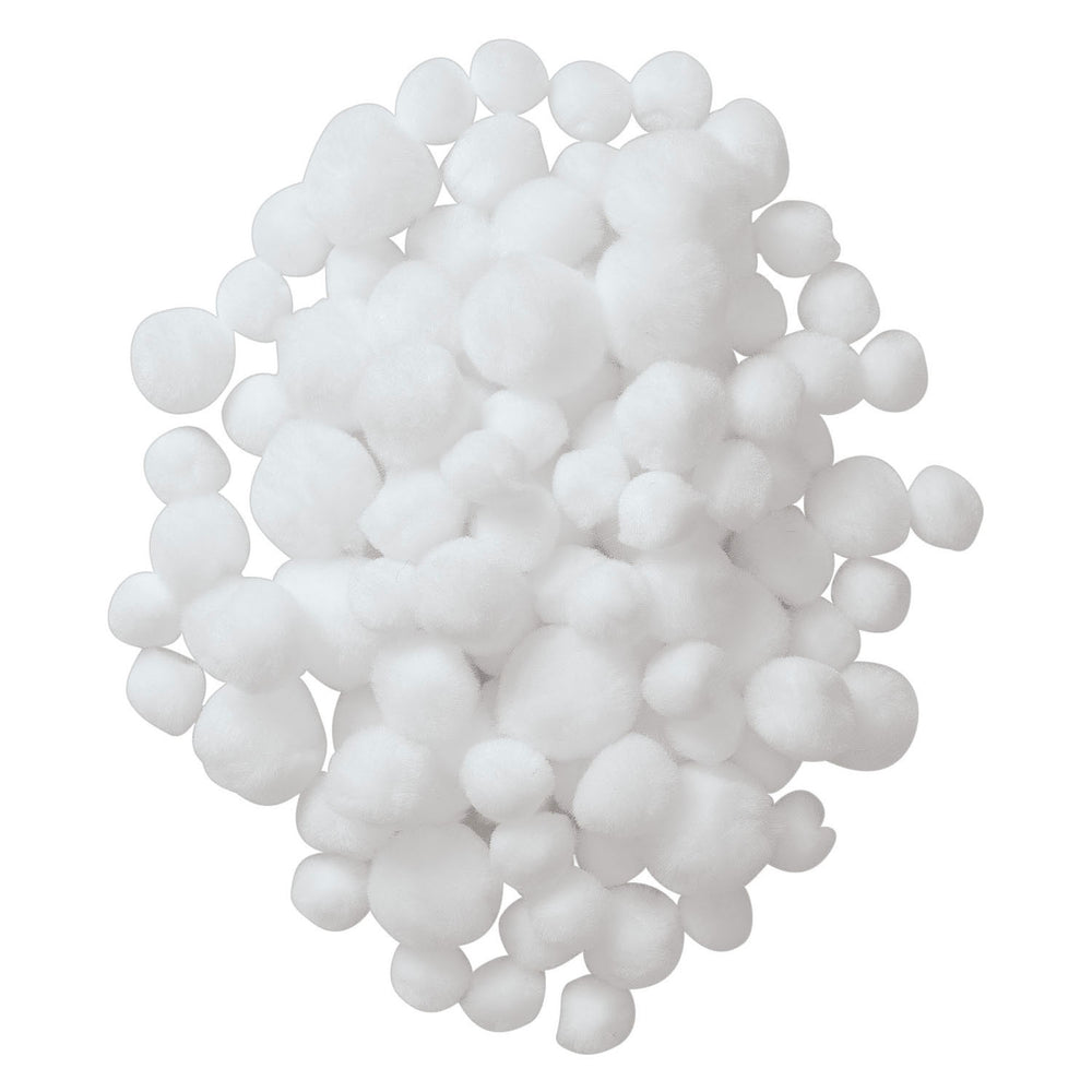 Colorations - pompons wit, 100st.