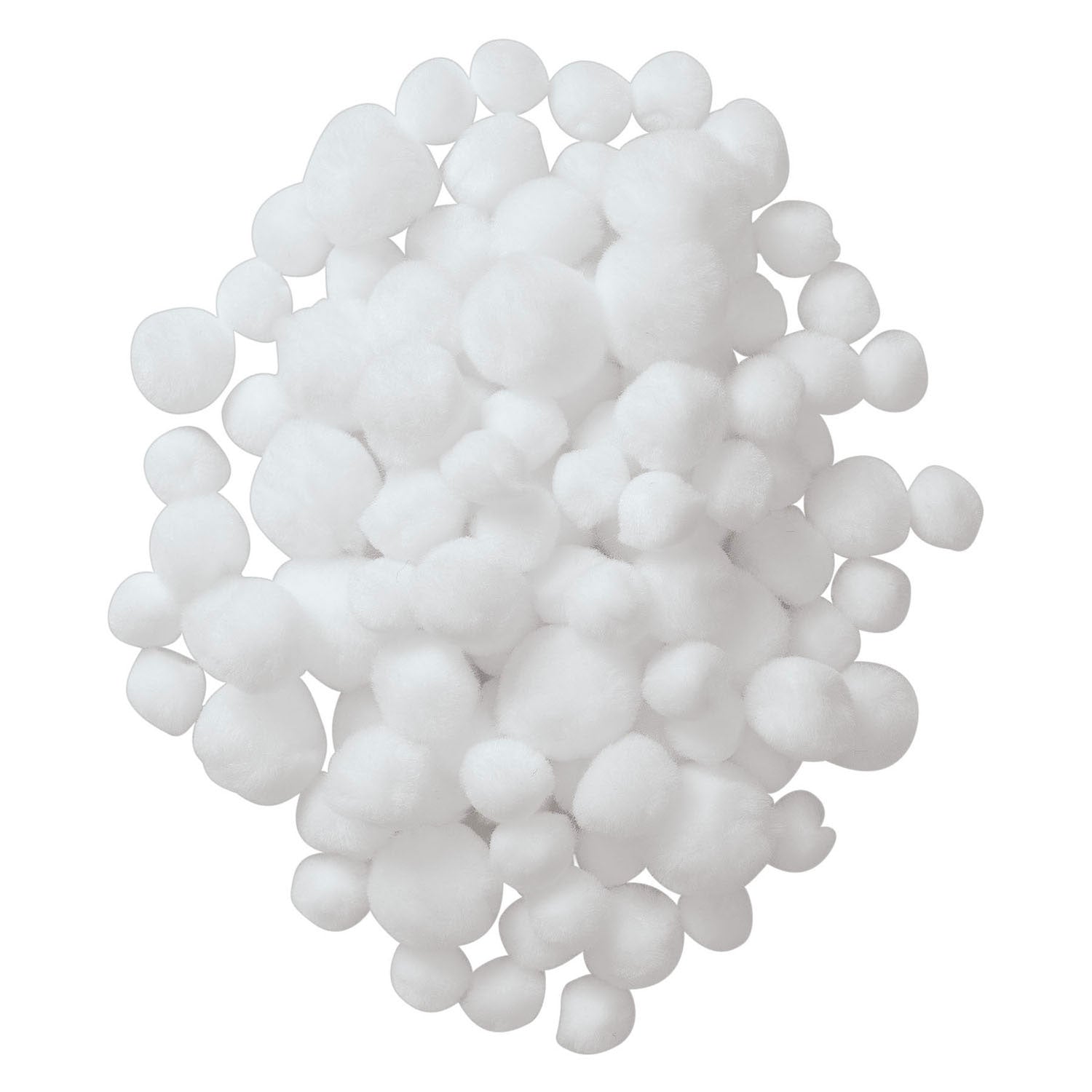 Colorations - pompons wit, 100st.