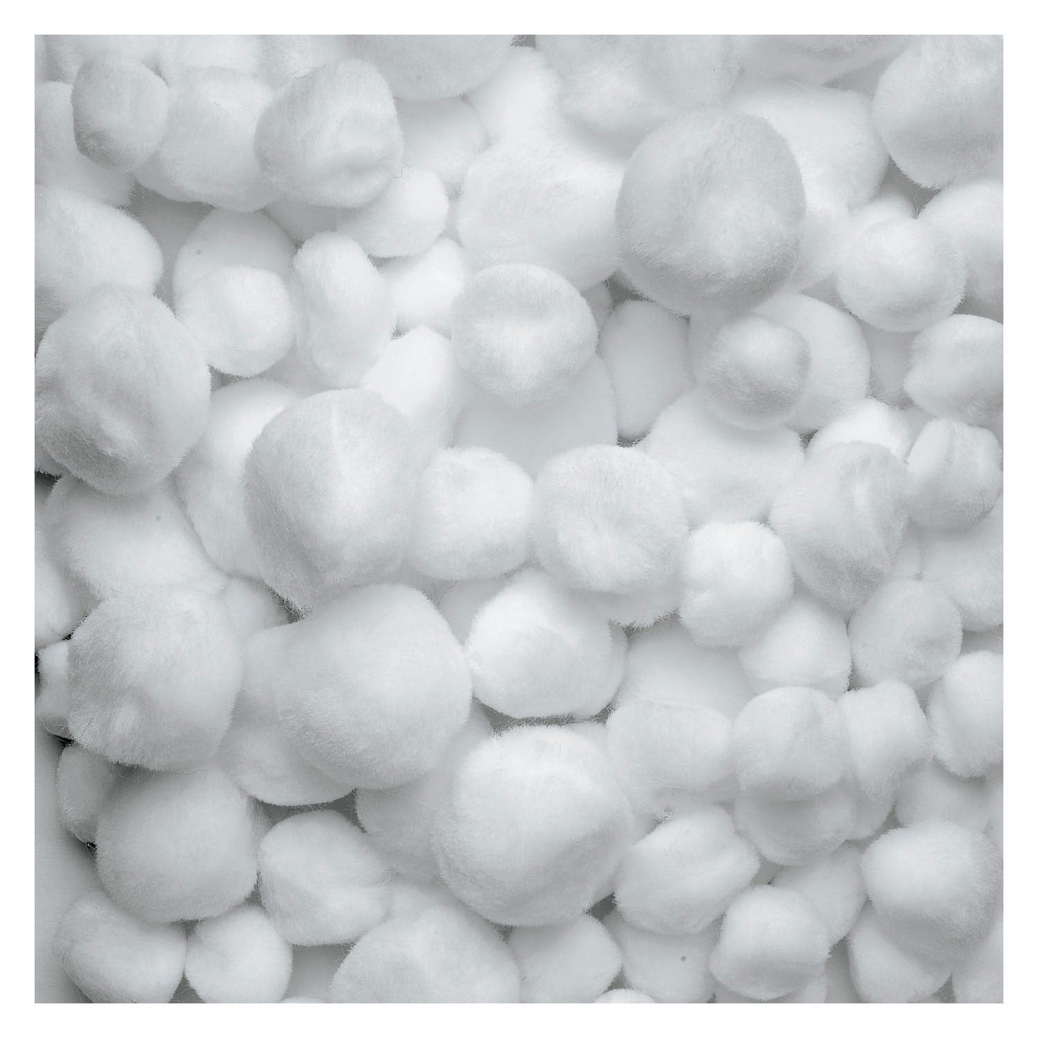 Colorations - pompons wit, 100st.