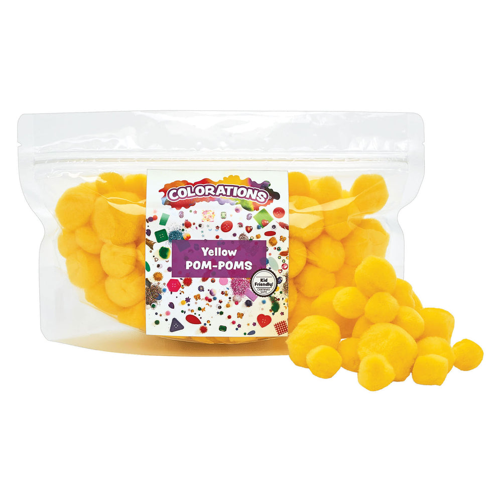 Colorations - pompons geel, 100st.