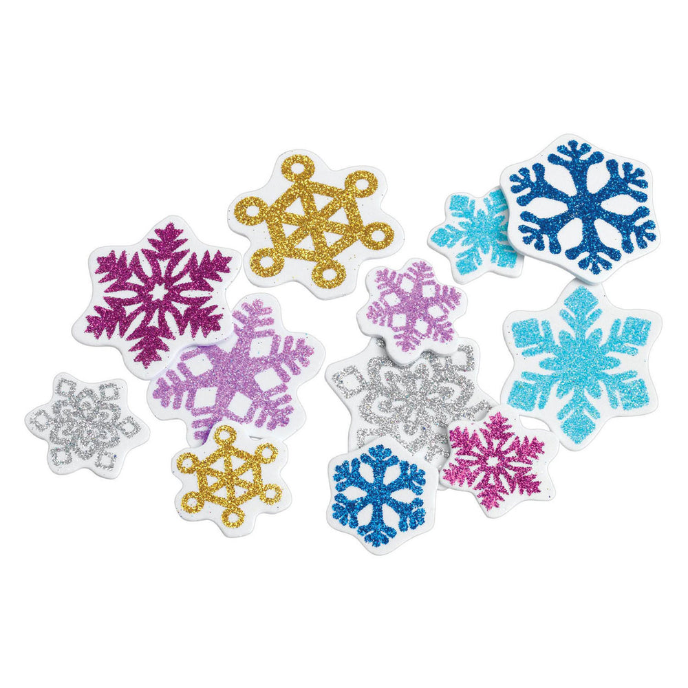 Kleuringen - glitterschuim sneeuwvlokken, 300st.