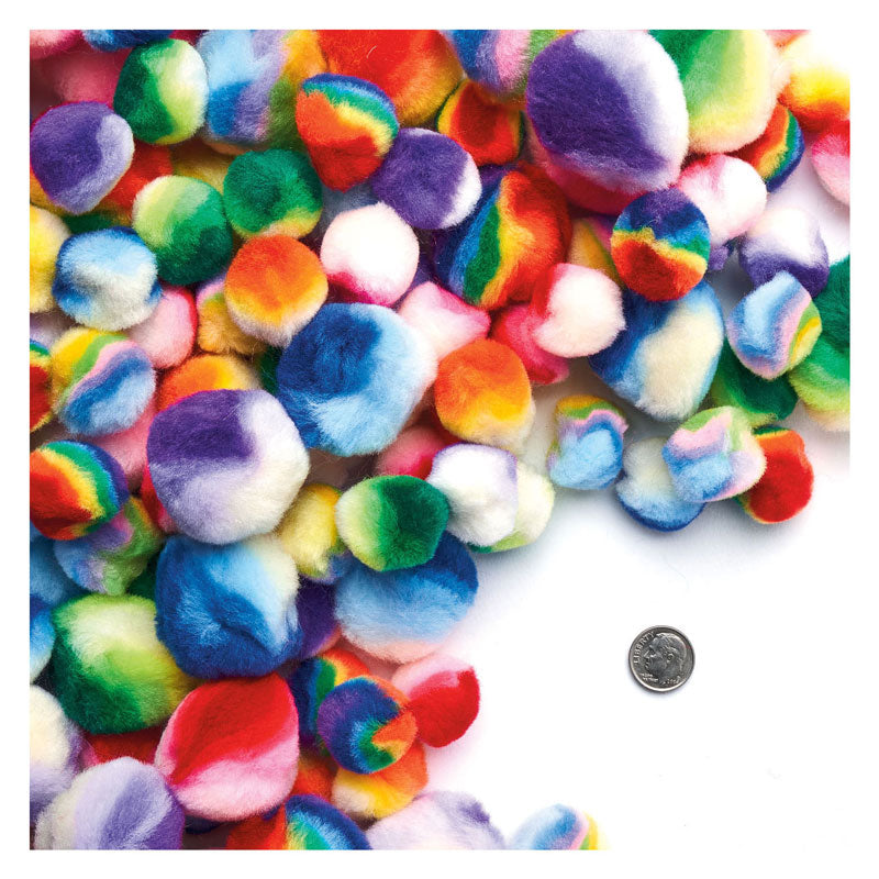 Kleuringen - regenboog geometrische pompons, 180st.