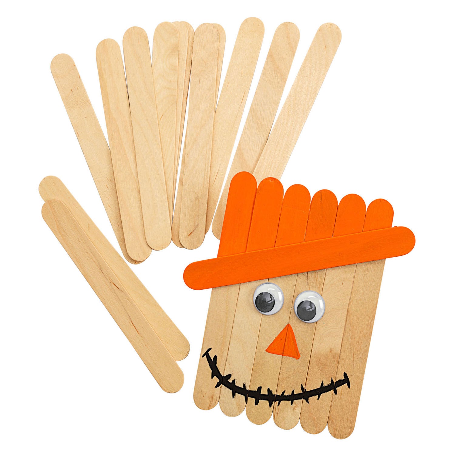 Inkleuringen - Grote Houten Knutselstokjes, Set van 100