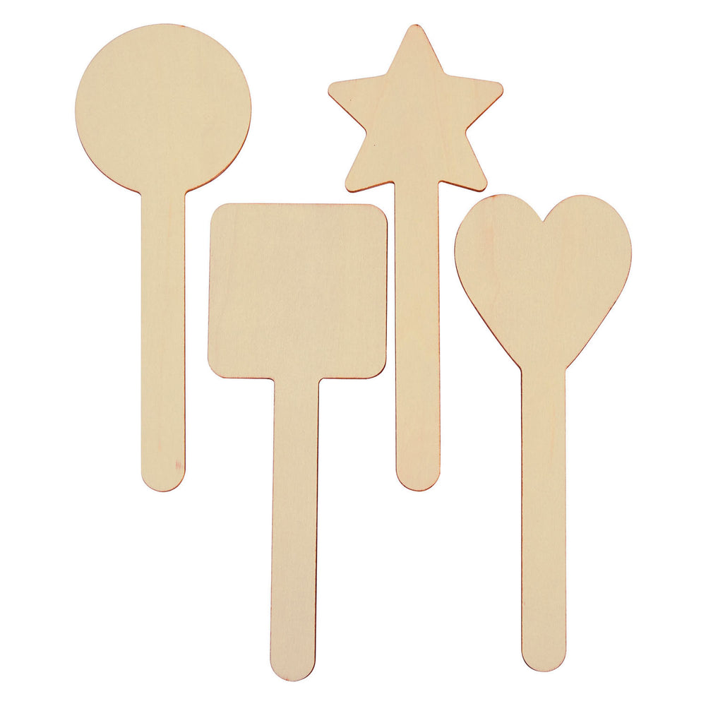 Kleuringen - diy houten stokvormen 4 ontwerpen, 20st.