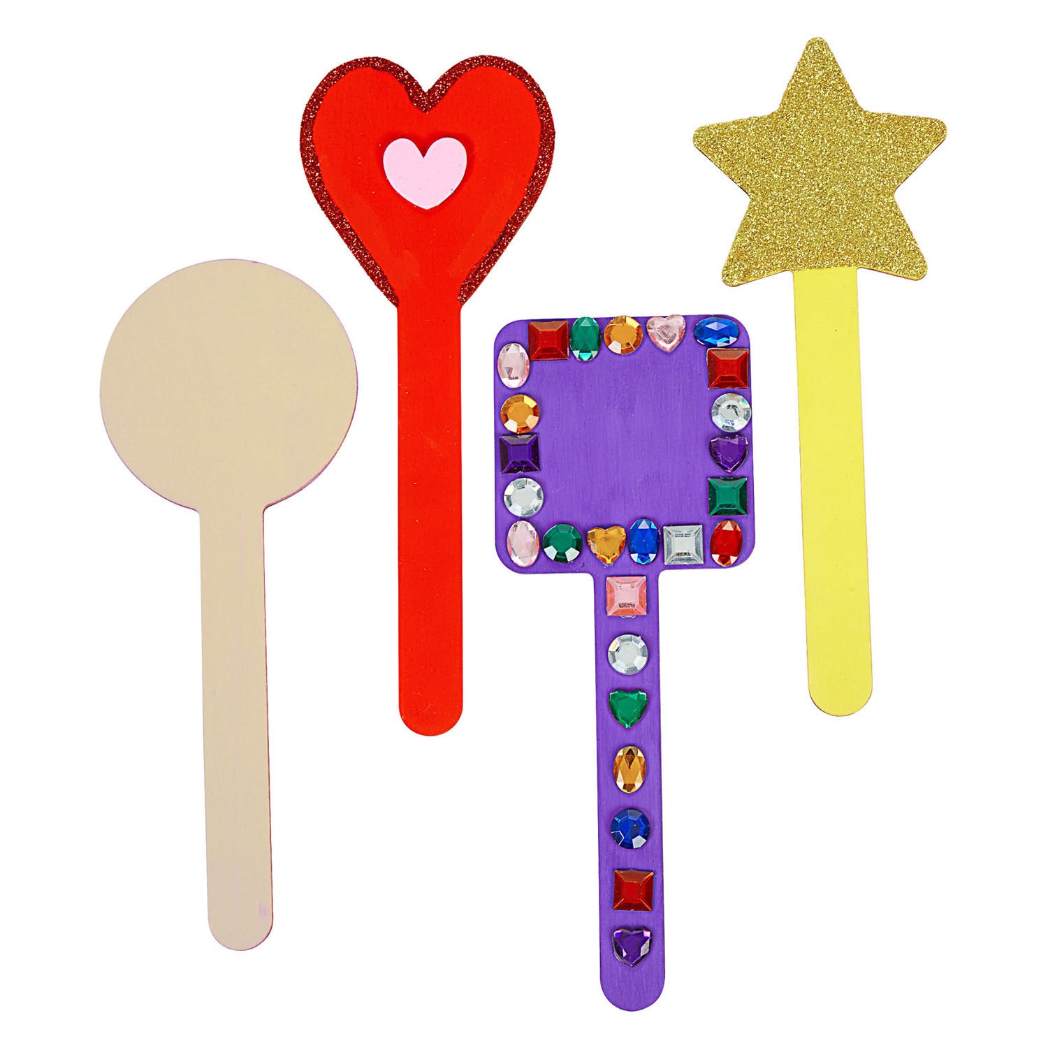 Kleuringen - diy houten stokvormen 4 ontwerpen, 20st.