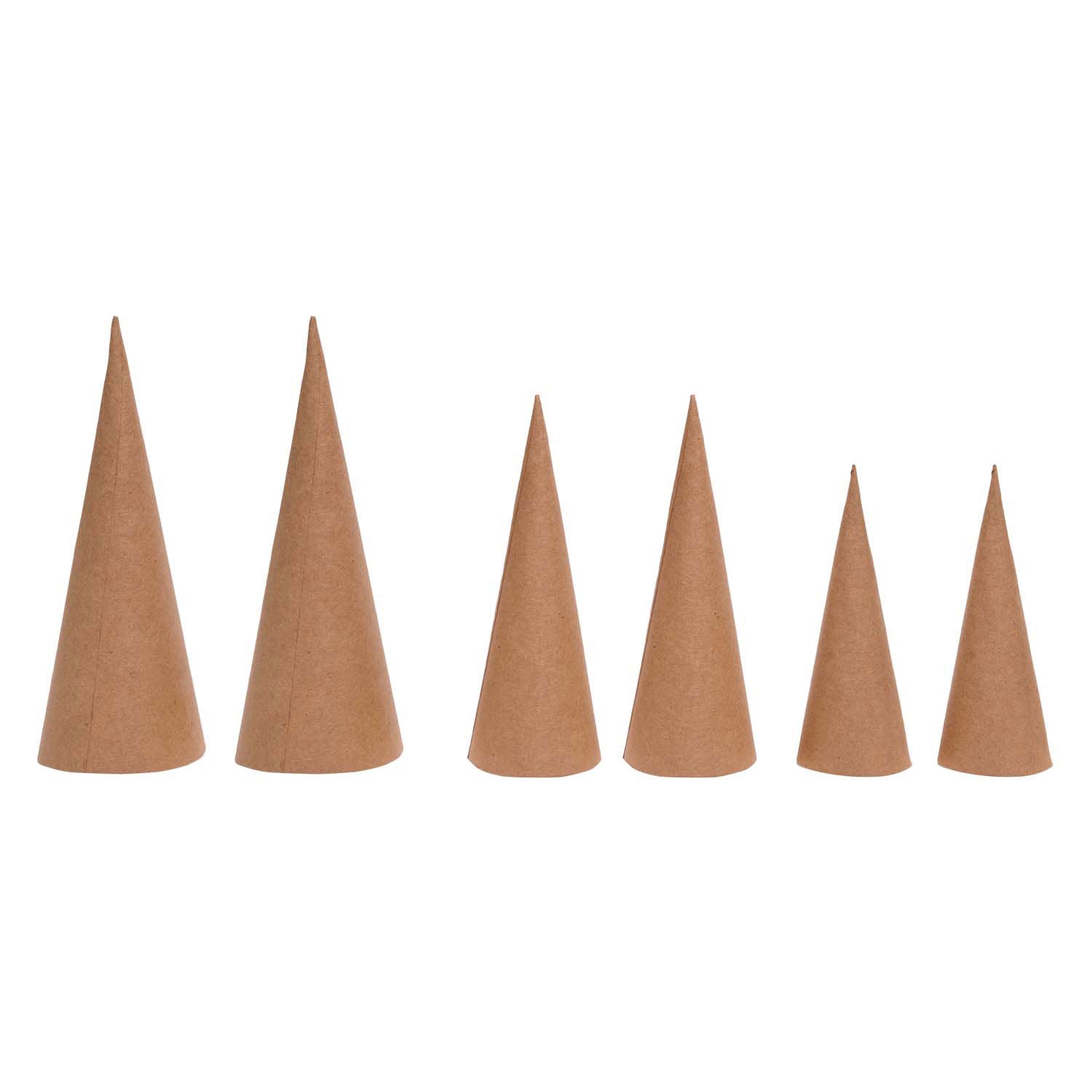 Colorations - papier-mache kegels - 8, 10, 12 cm, 30st.