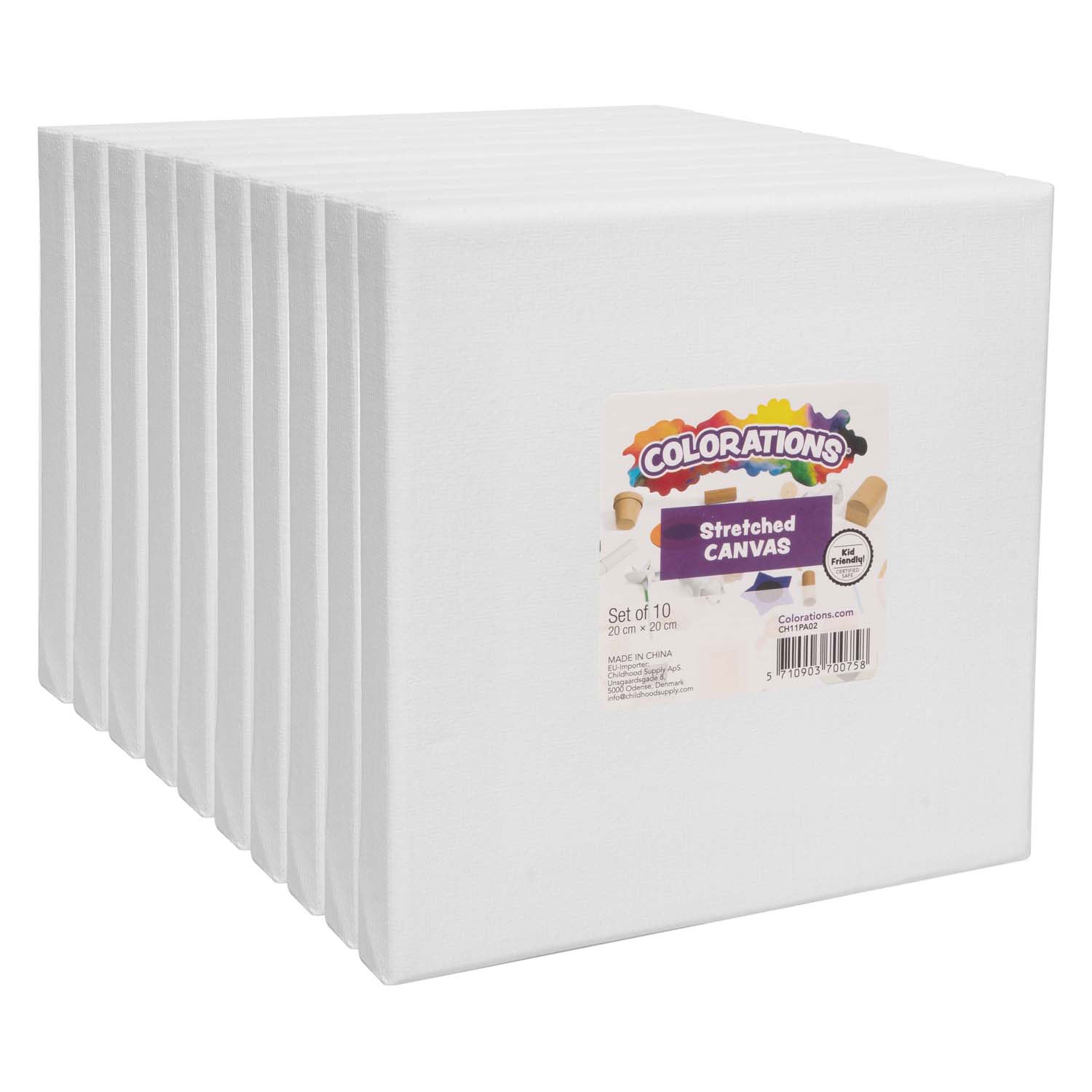 Inkleuringen - gespannen canvas 20 x 20 cm, 10st.