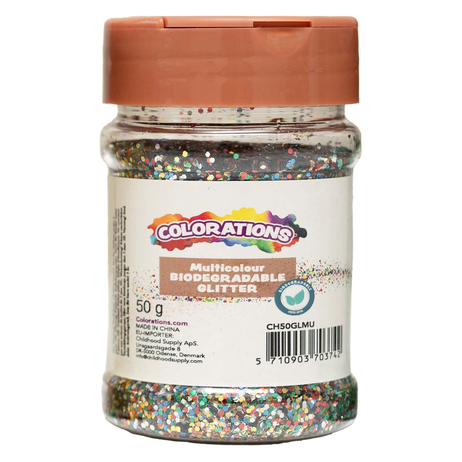Kleuringen - biologisch afbreekbare glitter multi kleuren - 50g