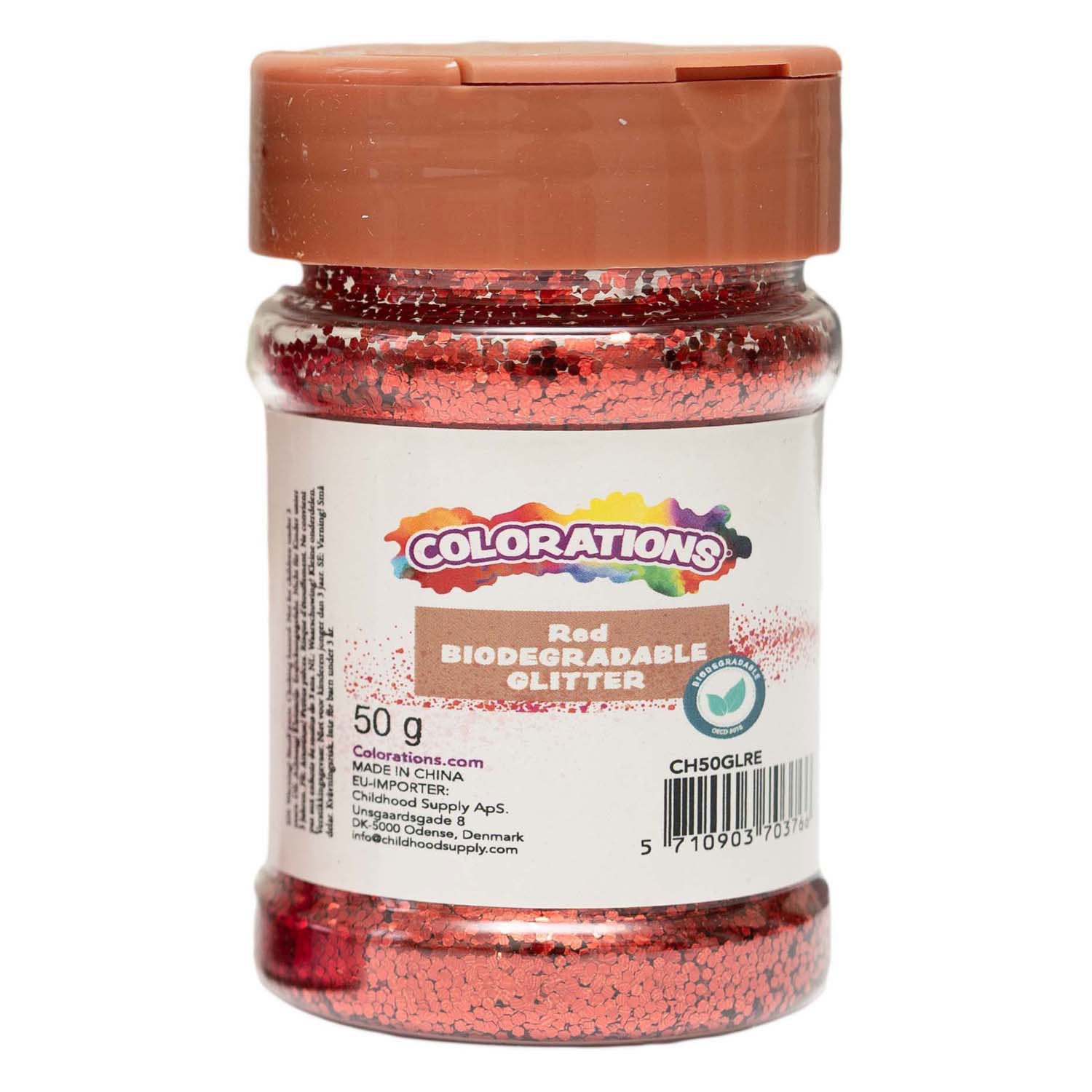 Kleurstoffen - biologisch afbreekbare glitter rood - 50g