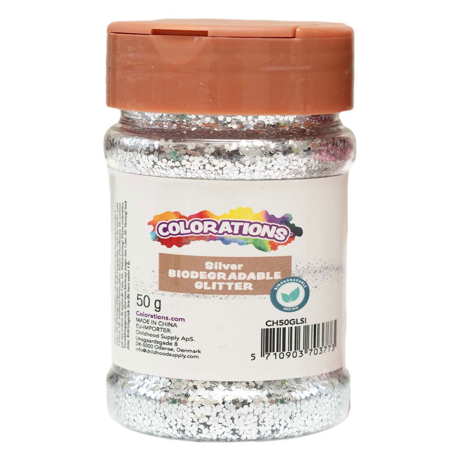 Colorations - biologisch afbreekbare glitter zilver - 50g