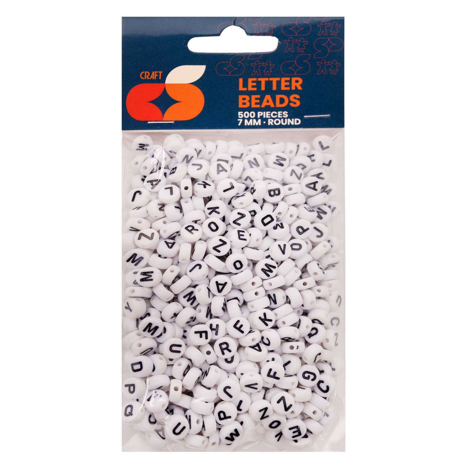 Kleuringen - ronde letterkralen, 500st.