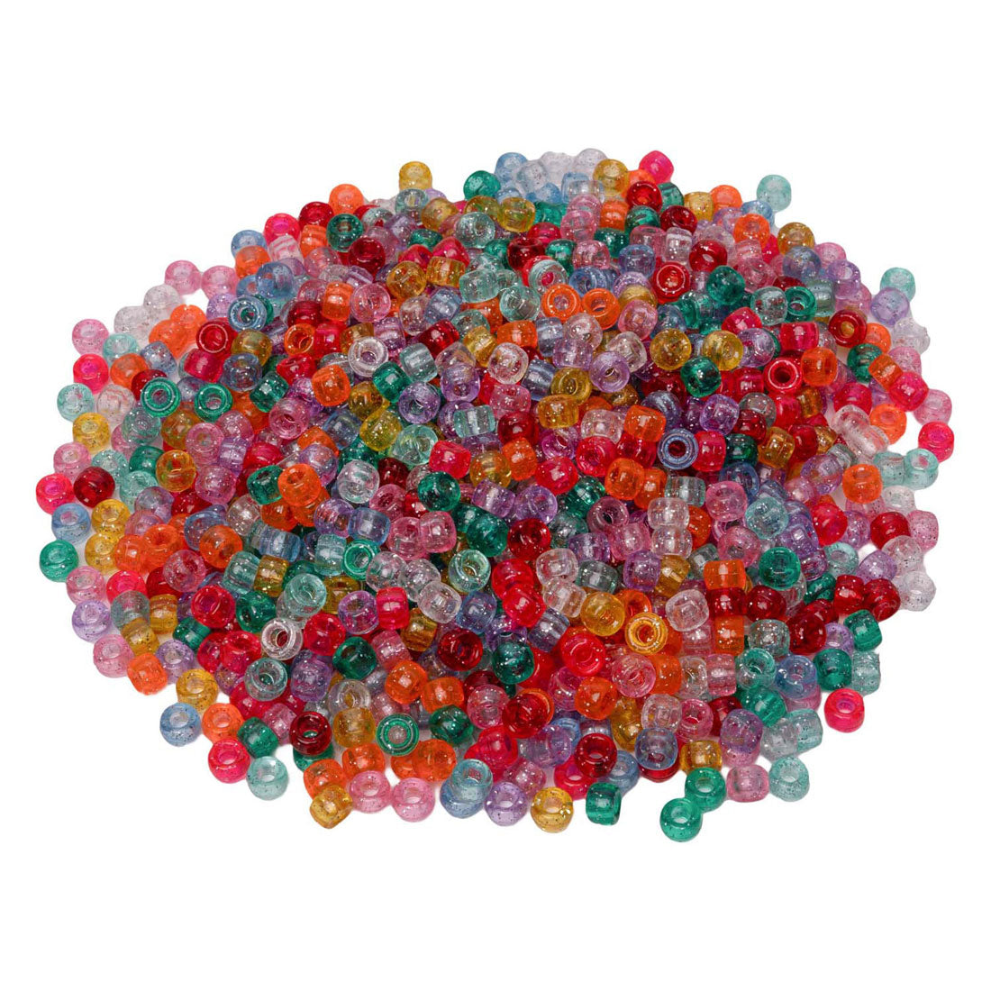 Kleuringen - pony kralen glitter 6x9 mm, 1000st.