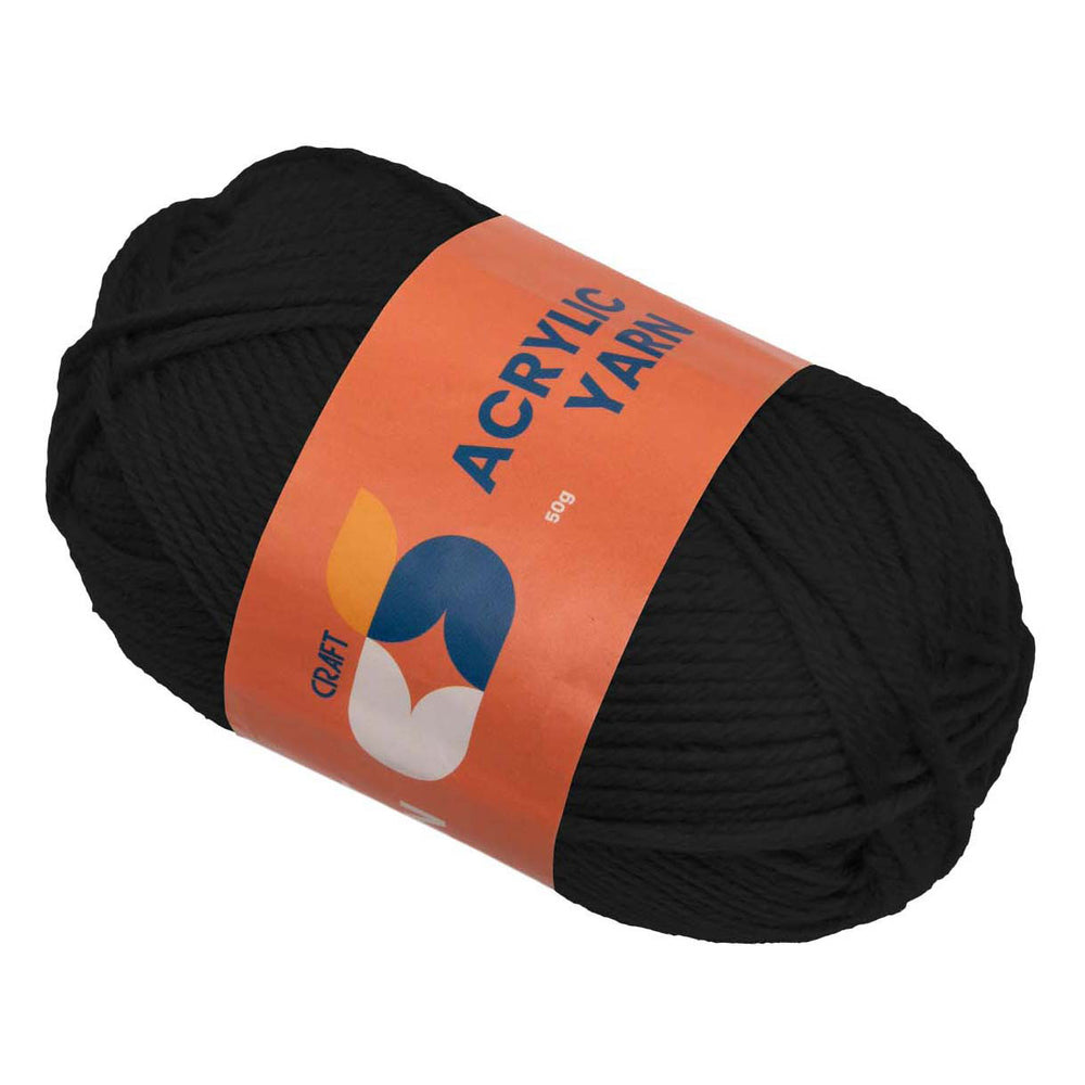 Kleuringen - acrylgaren zwart, 50g