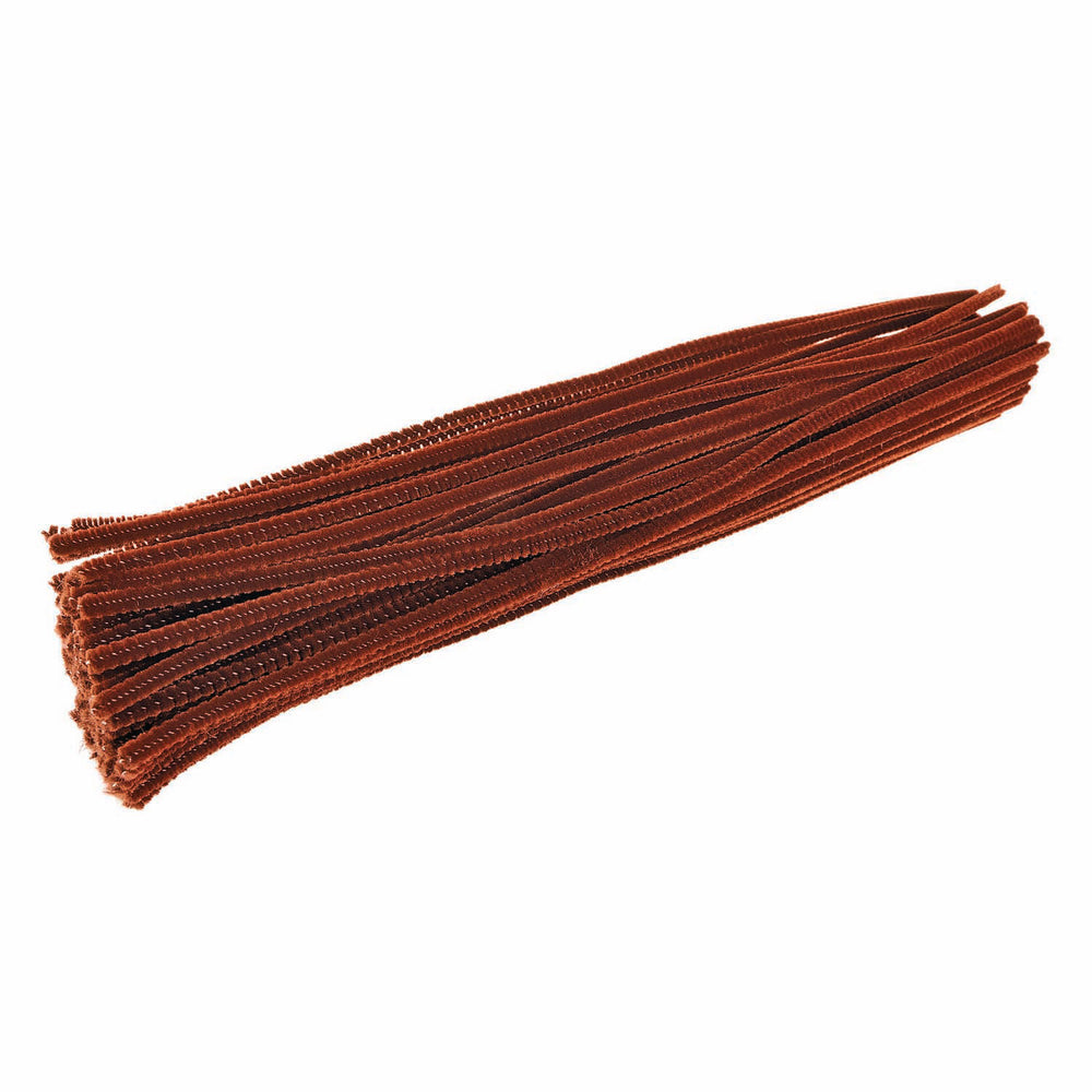 Kleuringen - bruin chenilledraad, 100st.