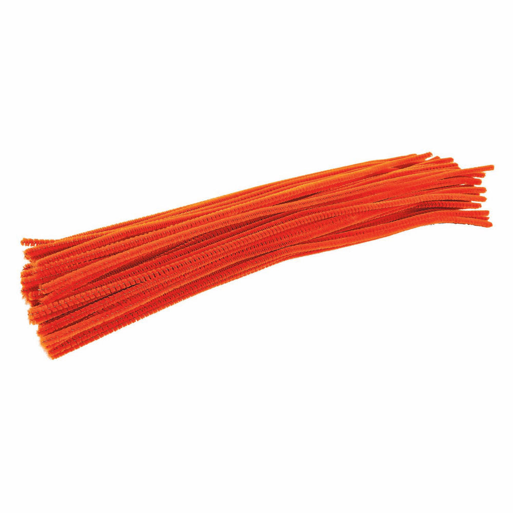 Kleuringen - oranje chenilledraad, 100st.