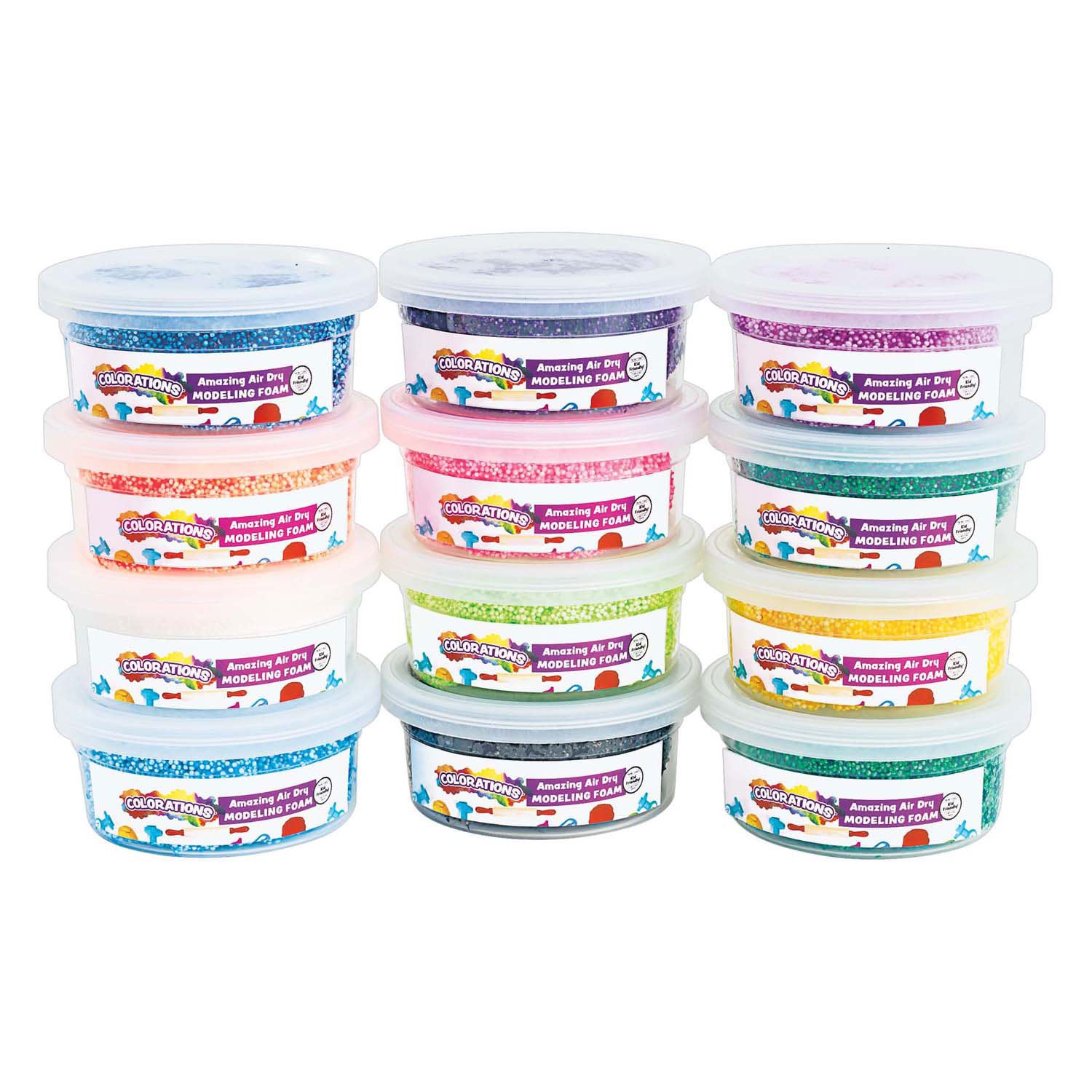 Colorations - gekleurde foam klei, 12st.
