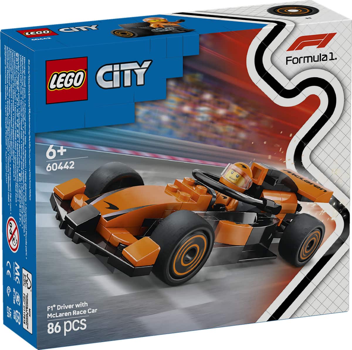 Lego city 60442 f1 coureur met mclaren racewagen