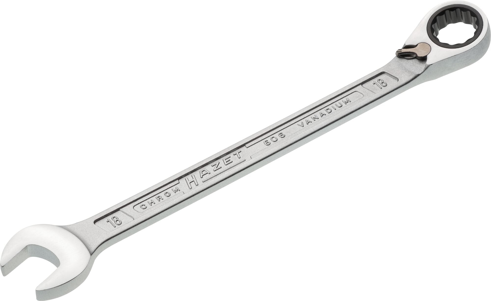 Hazet ratelringsteeksleutel 606-18 · buitentwaalfkant tractieprofiel · sw 18 mm