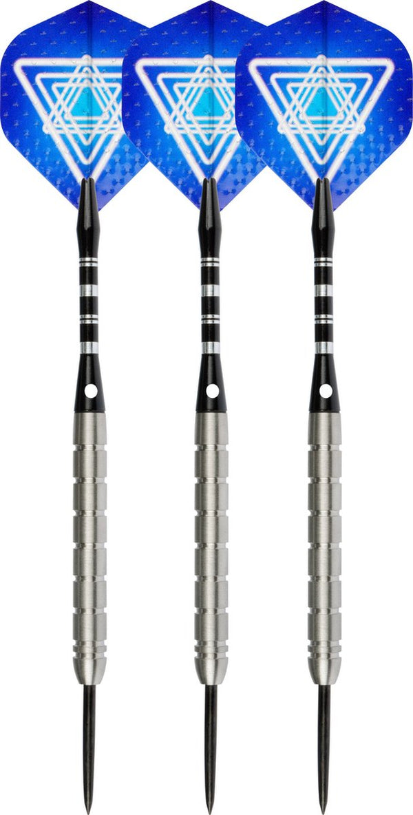 Faver dartpijlenset 85% tungsten - complete set - blauw – 26 gram - 6 flights