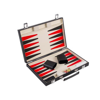 Spelbackgammon in koffer zwart
