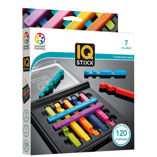Smartgames iq stixx - logisch denkspel reispuzzel - 120 opdrachten met inkepingen - educatief solospel voor kinderen en volwassenen - vanaf 7 jaar