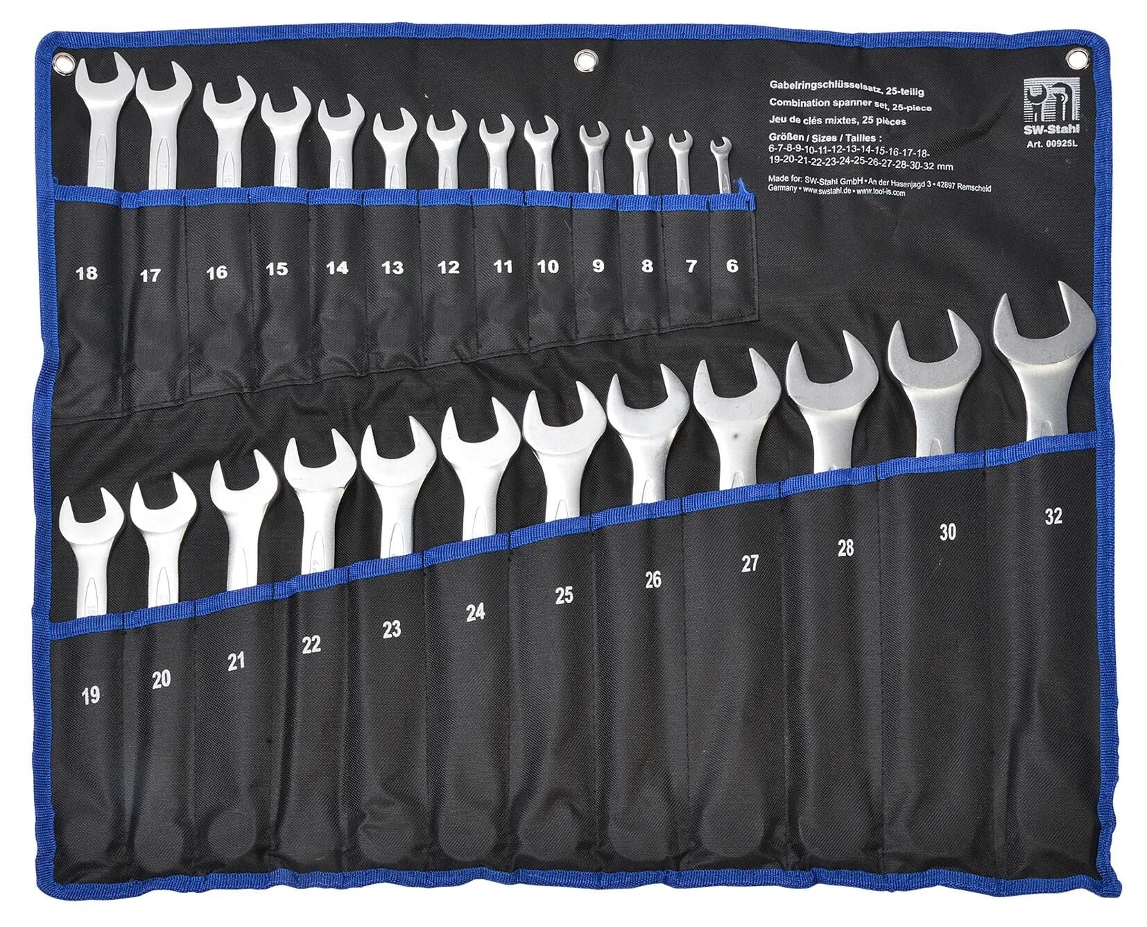 Sw stahl ringmaulschlüsselsatz fork ring wrench set 25-part