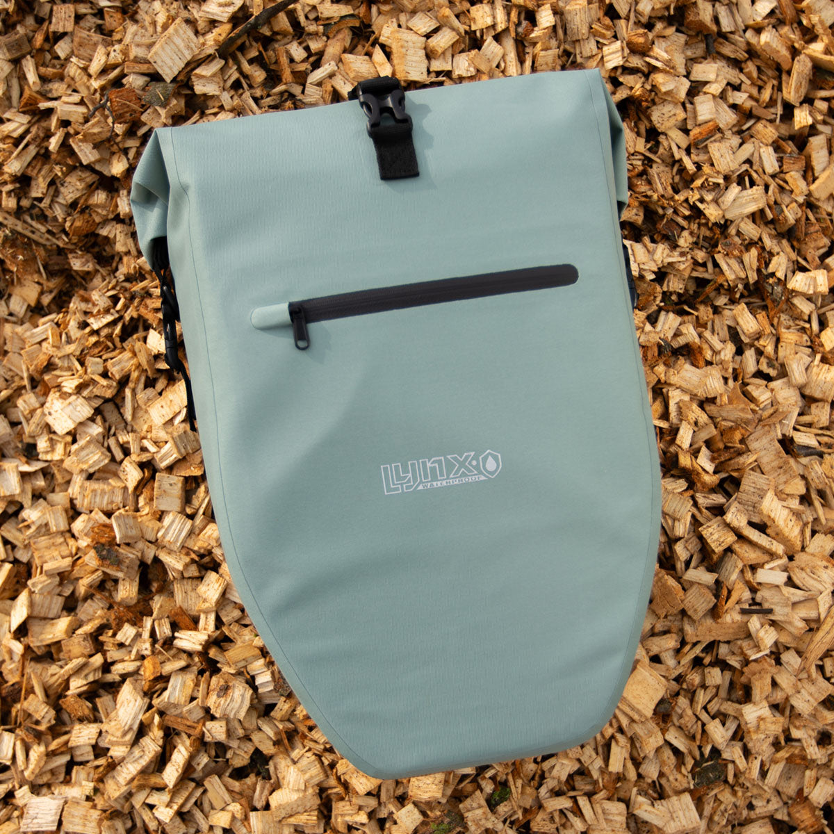 Lynx fietstas enkel tpu 28l mintgoen waterdichte e-bike hooi