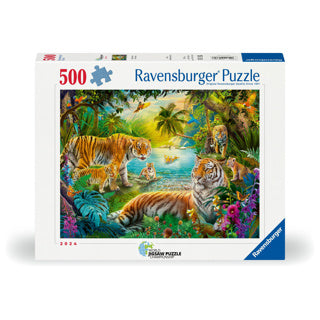 Ravensburger puzzel tiger family in the oasis 500 stukjes