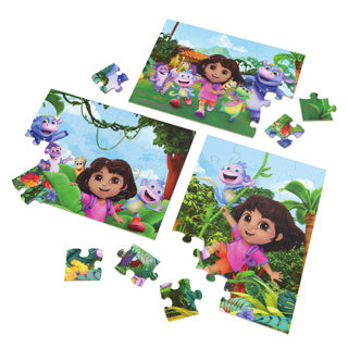 Dora 3pack houten puzzel in houten doos (3x24 stukjes) | 2 stuks