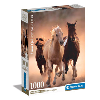 Clementoni puzzel 1000 stukjes running horses