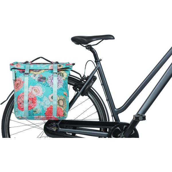 Basil Bloom Field dubbele fietstas, waterdicht, hemelsblauw, 35L