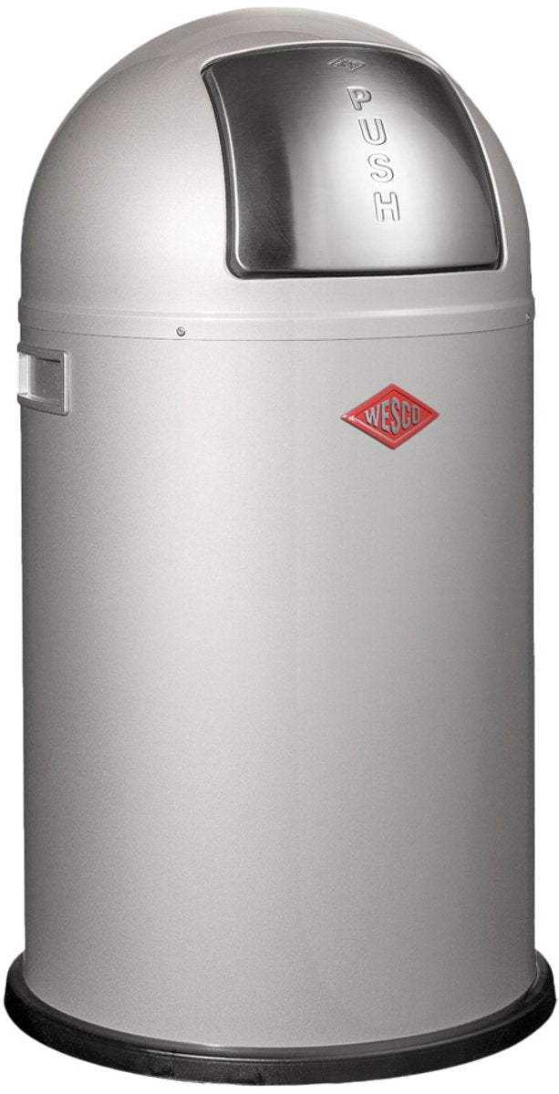 Wesco pushboy junior prullenbak | 22 liter | metaal - zilver | vuilnisbak - made in germany