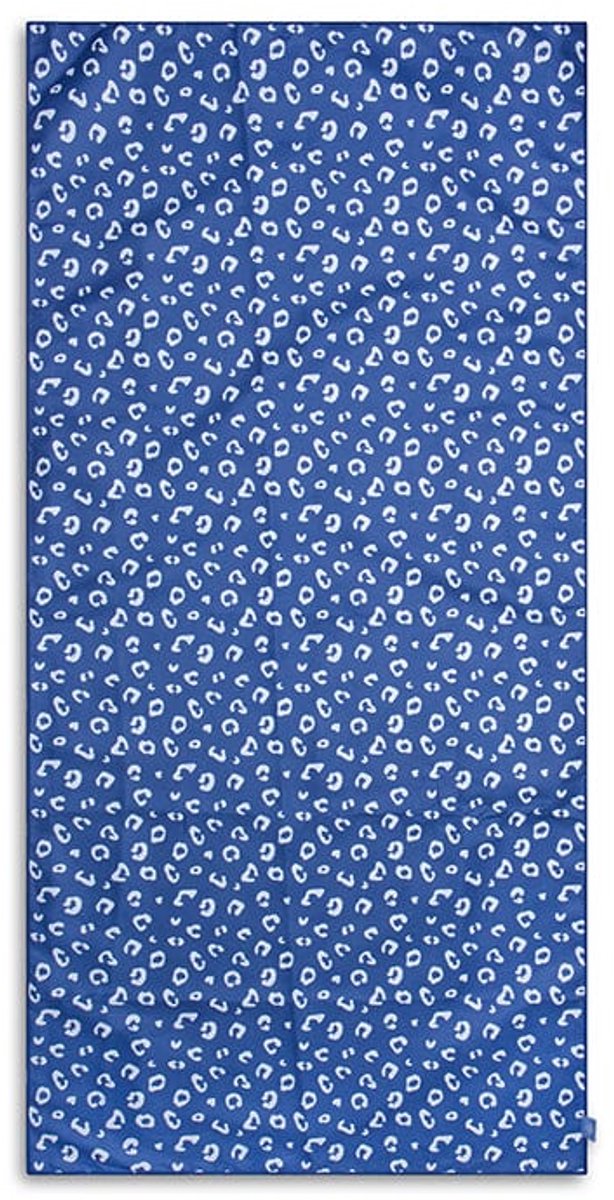 Swim essentials - strandlaken - 135 x 65 cm - handdoek - luipaardprint - sneldrogend microvezel - blauw