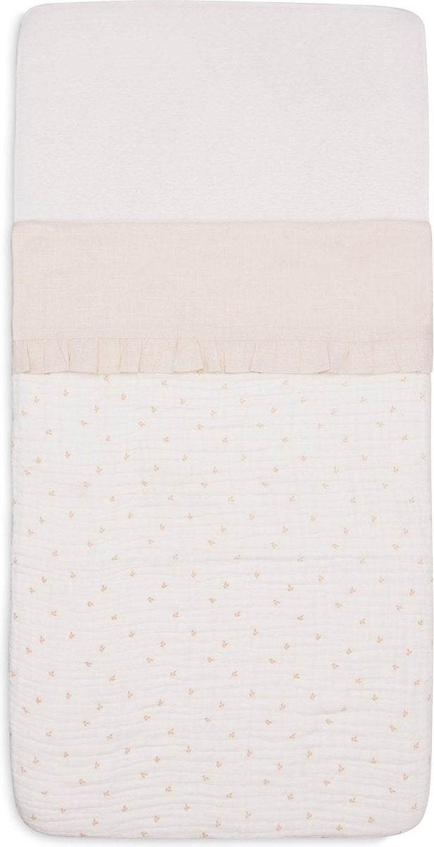 Jollein baby laken ledikant - 120x150cm - ruffle - natural