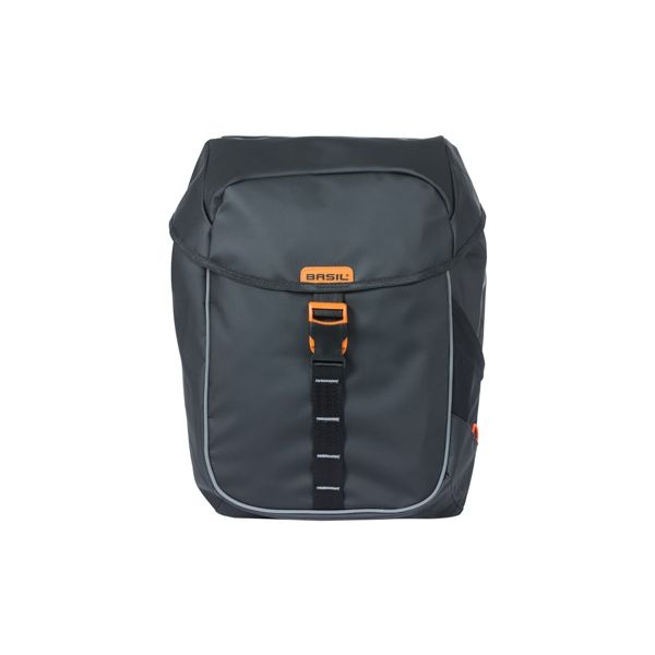 Basil Miles Tarpaulin - Dubbele fietstas, waterdicht, 34L, zwart oranje