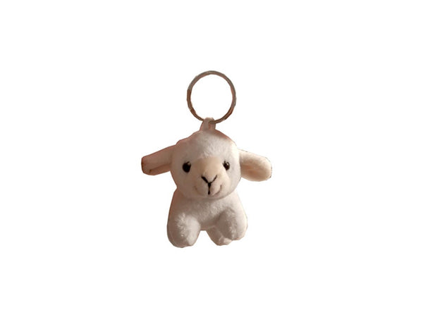 Gerkimex sleutelhanger lammetje pluche wit 9x5cm