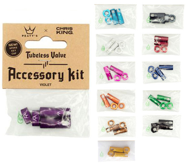 Peaty's chris king mk2 tubeless valve accessory kit | violet