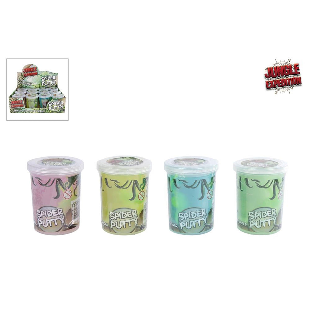 Jungle expeditie putty met spin glow in the dark, 115 gram