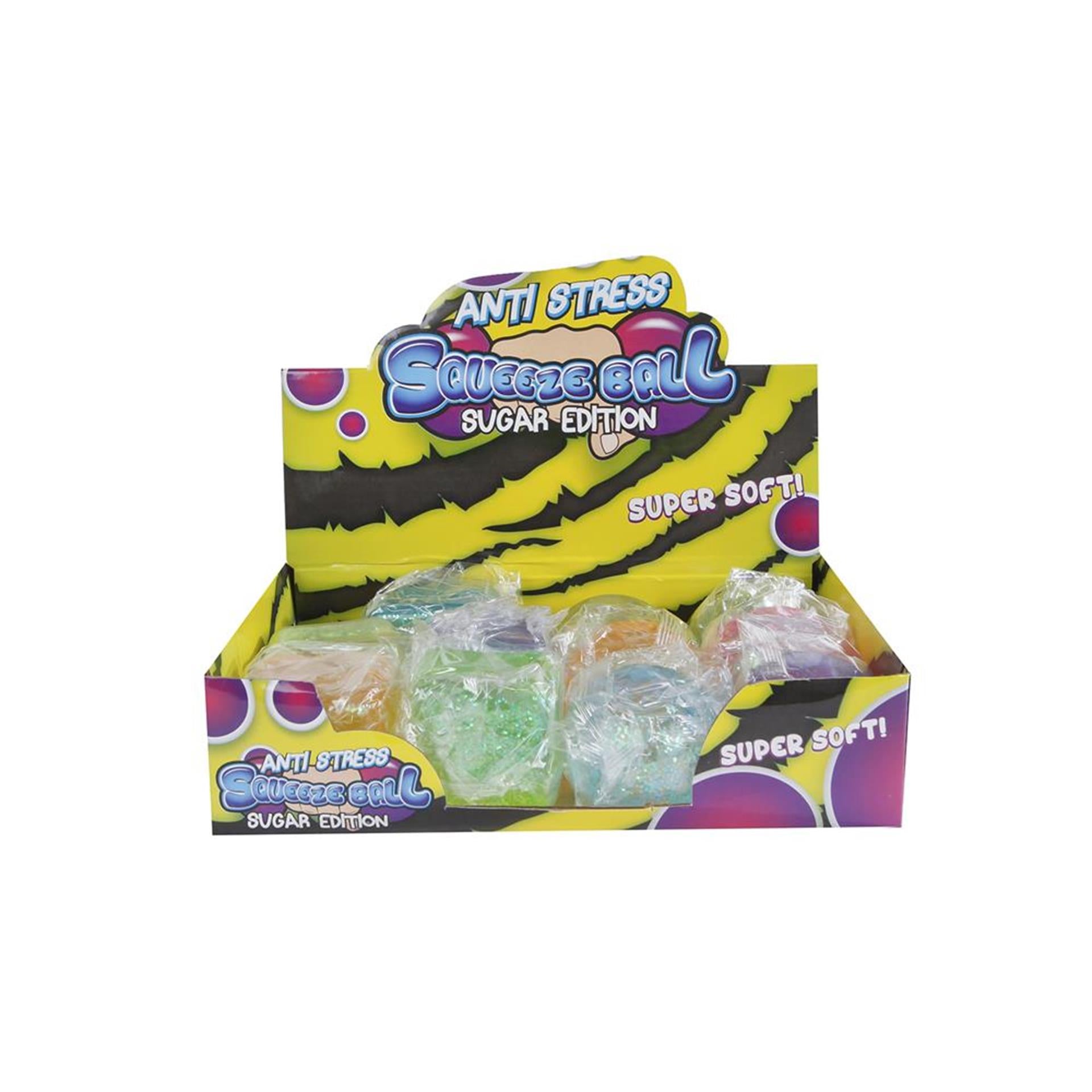 Suger mellow knijp bal en vierkant met suikergel 6cm kleur