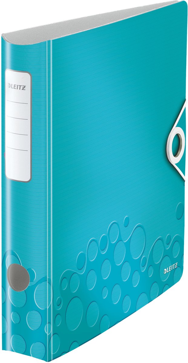 Leitz active wow ordner - capaciteit van 350 a4-vel - rugbreedte van 65mm - ijsblauw