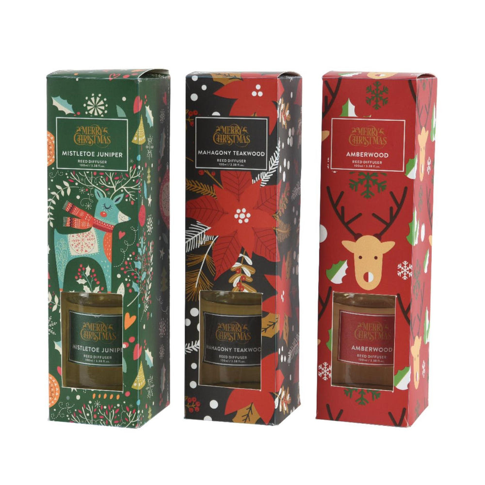 Decoris kerst geurset met geurstokjes 5,5x5,5x20cm 3 assorti