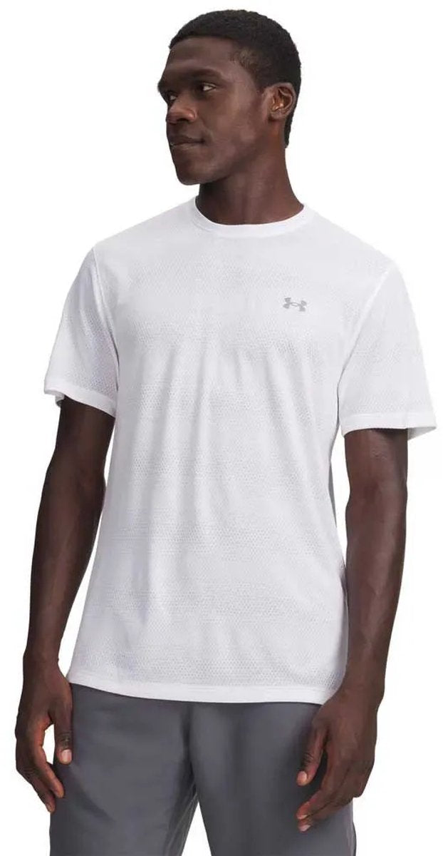 Under armour ua velociti ss-wht heren sportshirt - wit - reflective