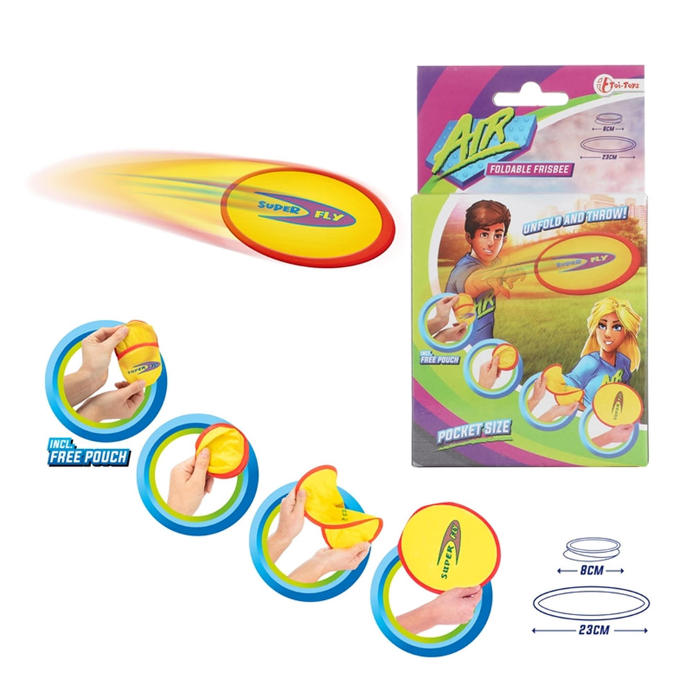 Toi-toys luchtopvouwbare pocketfrisbee met hoesje