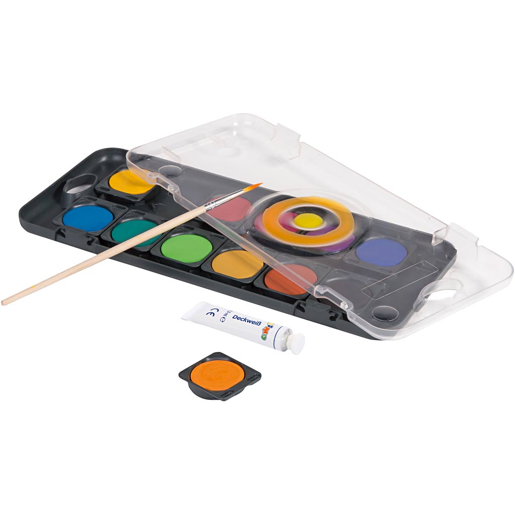 Primo waterverf, d 30 mm, diverse kleuren, 12 stuk 1 doos