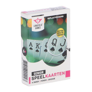 Speelkaarten senior extra grote tekens - kaartspel | 5 stuks