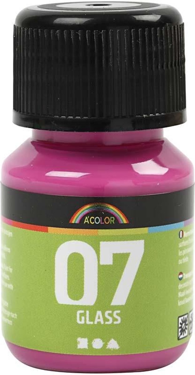 A-color glass transparent glass paint 30 ml pink