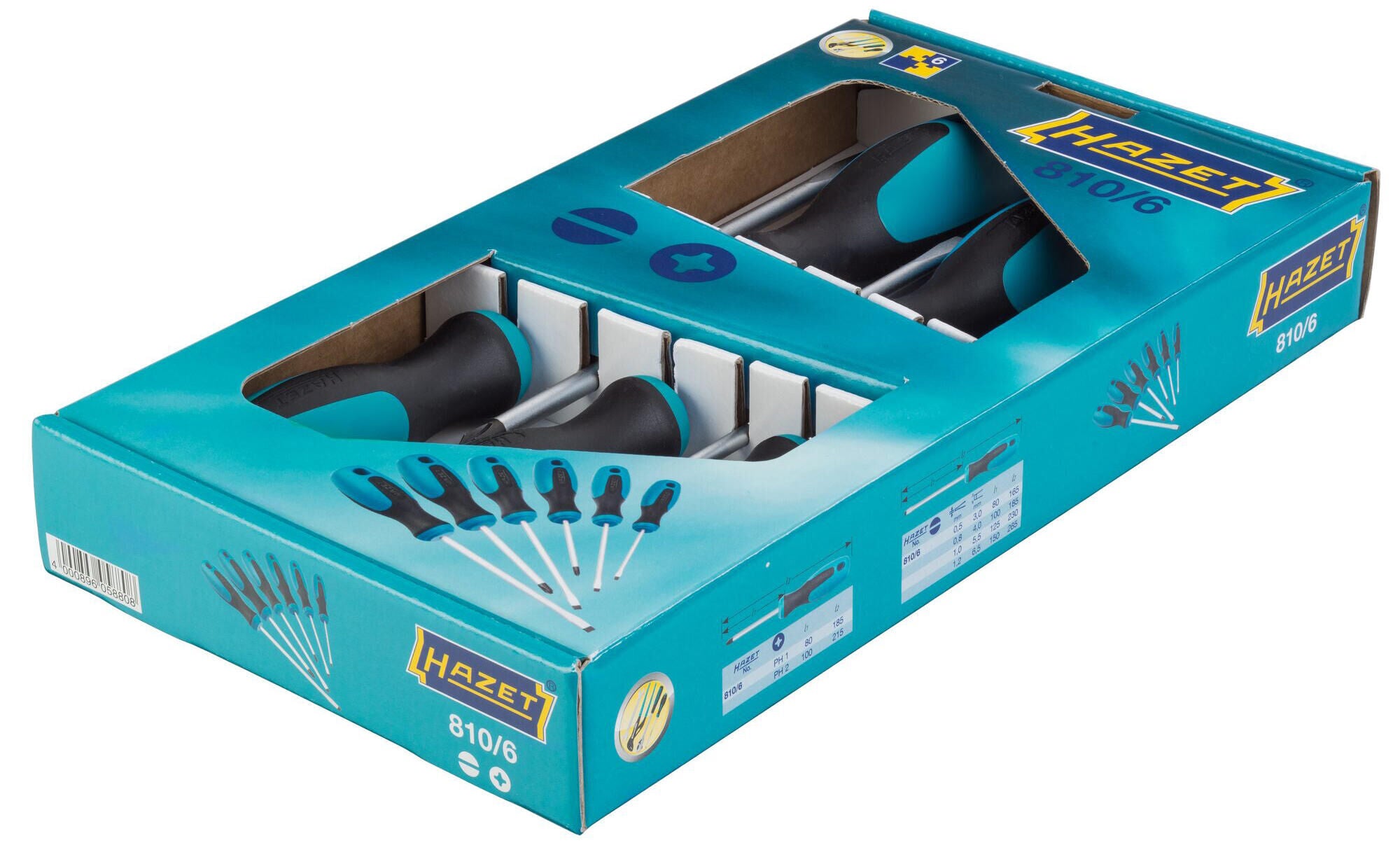 Hazet schroevendraaier set 810 6 screw driver sets ph 810 6 6-piece.