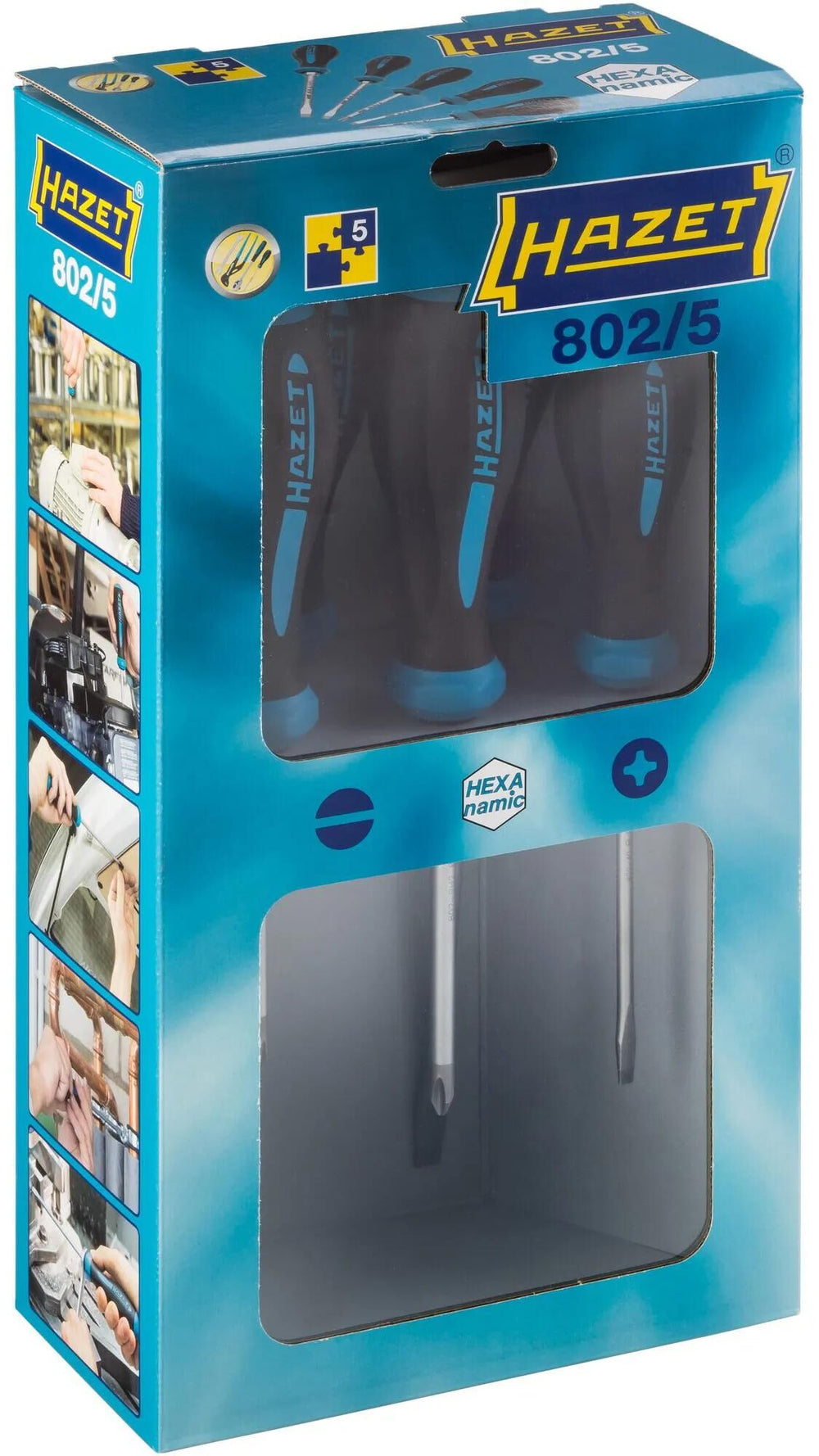 Hazet schraubendrehersatz hexanamic 802 5 screwdriver set 5 pcs. 802 5 hexanamic
