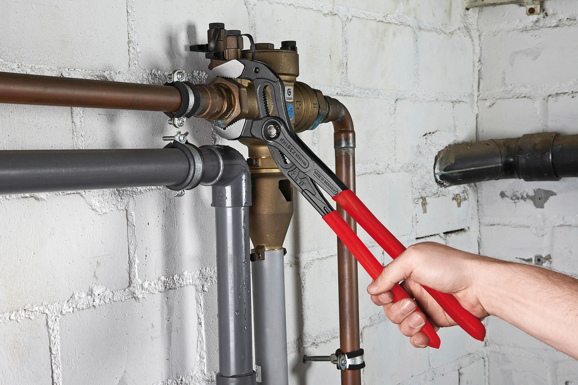Knipex cobra xl waterpomptang 8701400 zweedse- waterpomp-tang (rood)